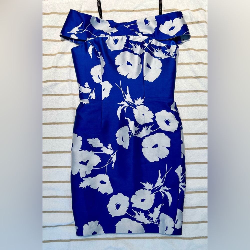 Formal short blue evening dress
